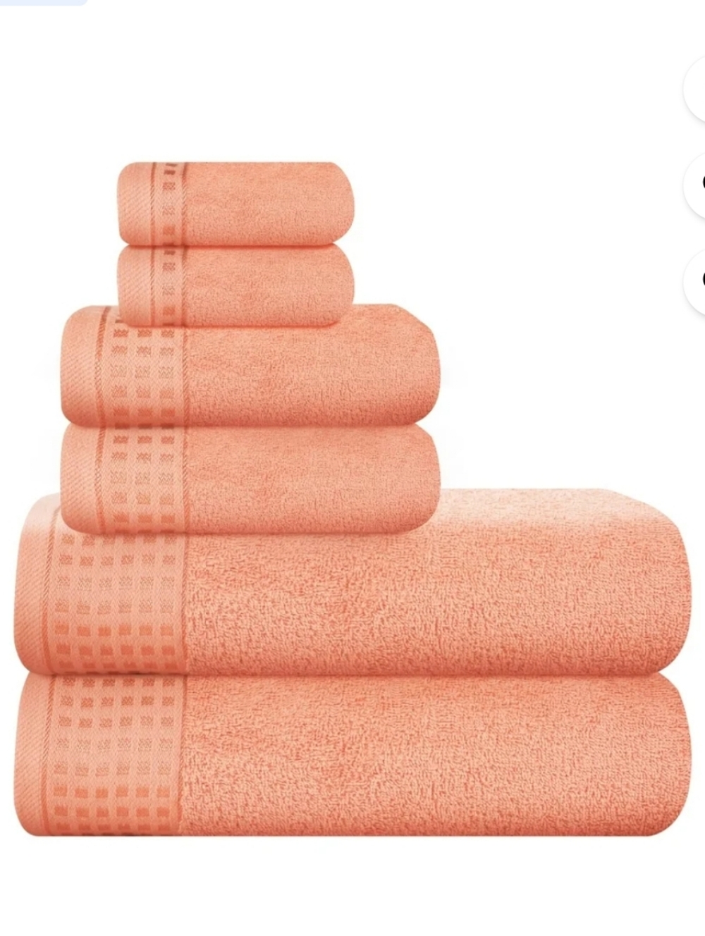 6 pack Towel Set-Peach